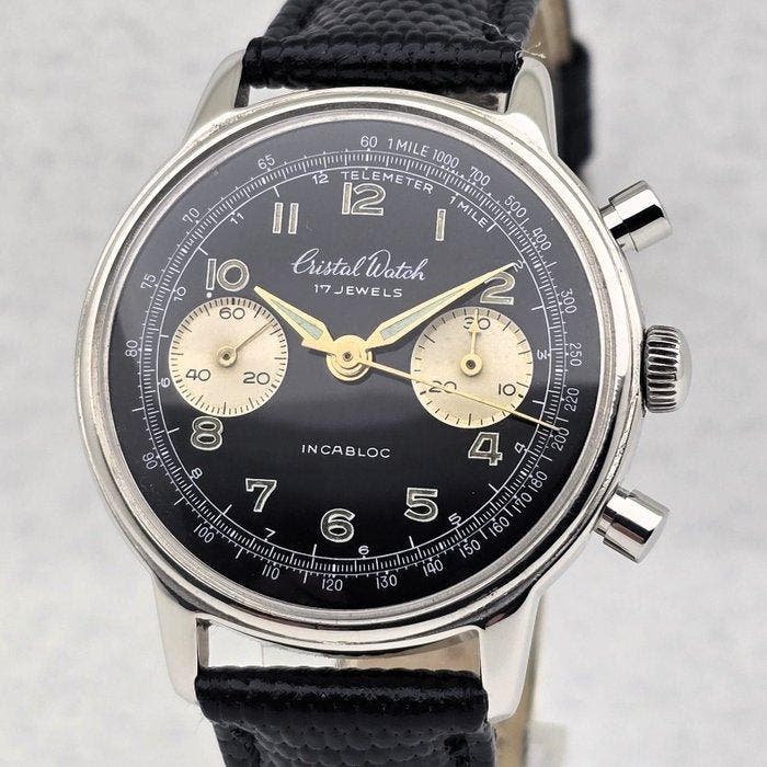 Chronographe Suisse - Cristal Watch - Cal. Landeron 49 -, Sieraden, Tassen en Uiterlijk, Horloges | Heren