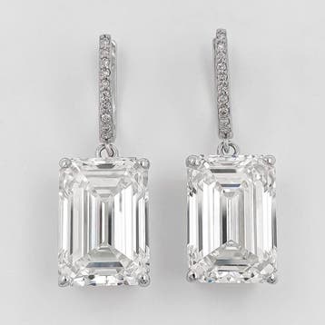 Oorbellen - 14 karaat Witgoud - 20.49ct. tw. Diamant, Nieuw