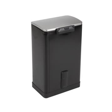 EKO Pedaalemmer E-Cube 40 ltr - Zwart/Mat RVS, Huis en Inrichting, Verzenden, Nieuw