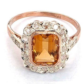 Zonder minimumprijs - Ring - 9 kt. Roségoud, Zilver Spinel -, Sieraden, Tassen en Uiterlijk, Ringen, Nieuw