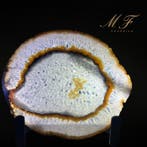 Prachtige agaatsnede met standaard Plak - Hoogte: 190 mm -