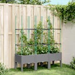vidaXL Plantenbak met latwerk 120x40x142,5 cm polypropeen, Verzenden, Nieuw, Kunststof