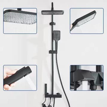 Black Digital Shower Set with Display and Bidet XL, Verzenden, Nieuw