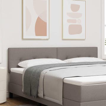 vidaXL In hoogte verstelbaar hoofdbord Taupe Stof, Verzenden, Nieuw, Stof