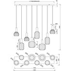 LED Hanglamp - Hangverlichting - Trion Pala - 8x Lichtpunten, Ophalen of Verzenden, Nieuw, Metaal