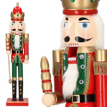 Notenkraker Kerst | 61 cm | Groen/Rood/Goud/Zwart, Diversen, Ophalen of Verzenden, Nieuw