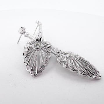Oorbellen - 18 karaat Witgoud - 1.30ct. tw. Diamant, Nieuw