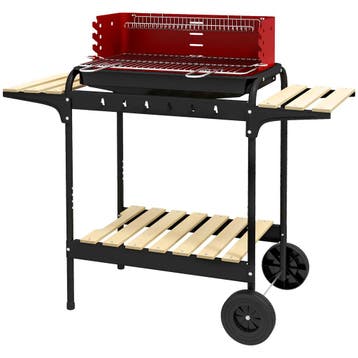 TRUUSK Houtskool BBQ Smoker Met Wielen - Verstelbaar Grillro, Tuin en Terras, Verzenden