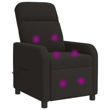 vidaXL Massage Recliner Zwart Bouclé, Verzenden, Nieuw