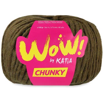 Katia WOW Chunky - 69 Kaki - Bulky Acryl/Wolmix Garen, Ophalen of Verzenden, Nieuw