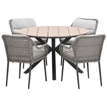 Garden Impressions Pemba tuinset 5-delig - Tulli tuintafel, Verzenden, Nieuw