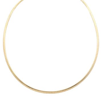 Gouden omega collier 45 cm 14 karaat, Sieraden, Tassen en Uiterlijk, Verzenden, Zo goed als nieuw, Goud, Met hanger