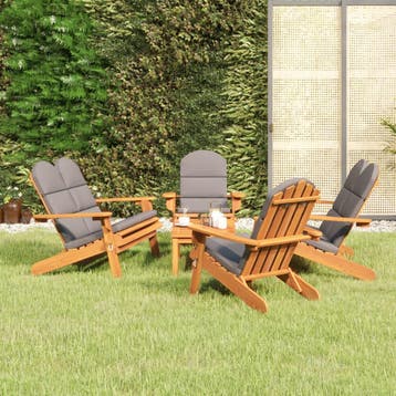 vidaXL 5-delige Loungeset Adirondack massief acaciahout, Verzenden, Nieuw, Hardhout, Loungeset