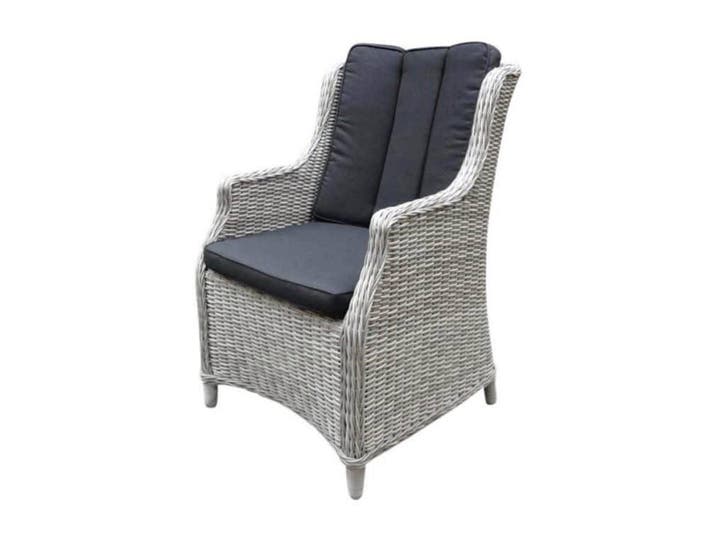 Darwin dining tuinstoel wit-grijs, Tuin en Terras, Tuinstoelen, Nieuw, Wicker, Ophalen of Verzenden