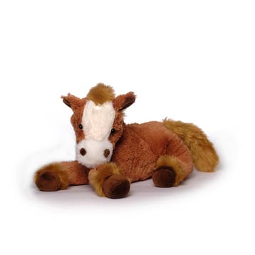 Pluche paard knuffel - liggend - bruin - 30 cm, Verzenden, Nieuw