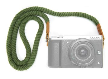 Camera Schouderband / Camerariem - Katoen - Groen, Nieuw