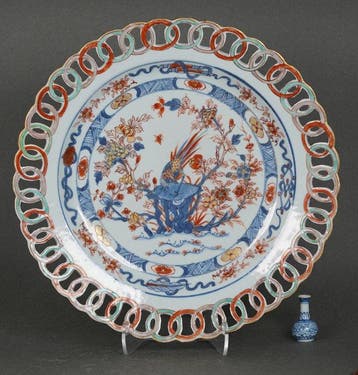 Kangxi (1662-1722) - Bord - Pheasant on Table Rock Amidst