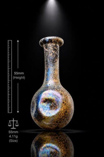 Rijk van Rome “De Regenboog Vaas” — Oud iriserend glas