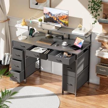 Bureau - Computertafel - Computerbureau - 120x50 cm - Grijs, Verzenden, Zo goed als nieuw