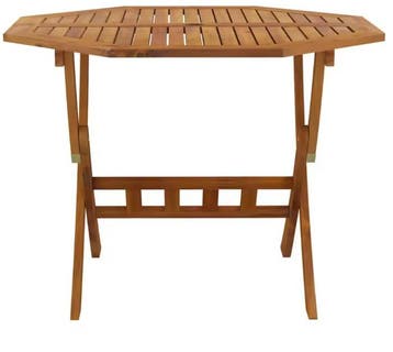 Ronde Opvouwbare Tuintafel – Acaciahout met Parasolgat, Verzenden, Nieuw