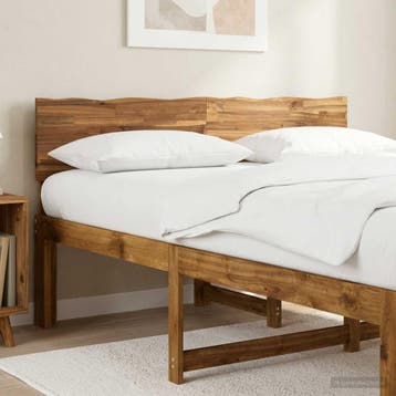 vidaXL Boomstamrand hoofdeinde ROSTOCK Naturel 140 cm, Huis en Inrichting, Verzenden, Nieuw, Bruin, Hout