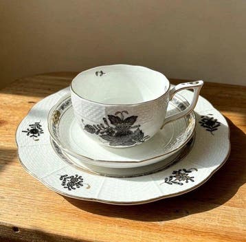 Herend - Koffieservies (3) - Apponyi Black - Porselein