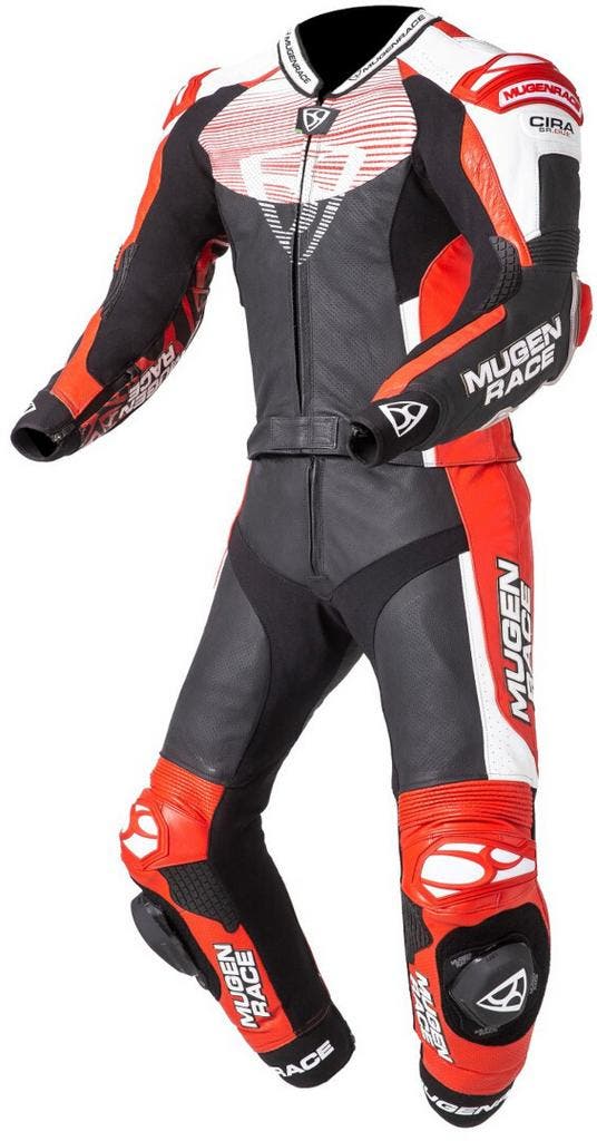 MUGENRACE Scorpion Zwart Wit Rood Geperforeerd 2-Delig, Motoren, Kleding | Motorkleding, Heren, Nieuw met kaartje, Combipak, Verzenden
