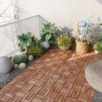 Houten terrastegels Alliste vlonder set van 10 acacia 0,9 m², Verzenden, Nieuw