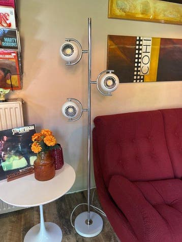 Staande lamp - Aluminium - Vintage bollen lamp