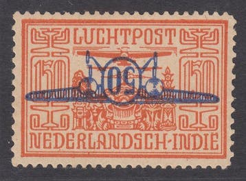 Nederlands-Indië 1932 - Luchtpost, zeldzame foutdruk, Gestempeld