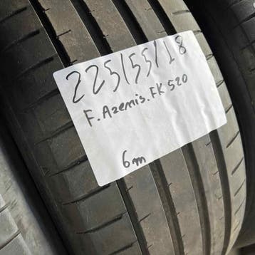2 x Falken Azenis 225-55-18 Zomerbanden 6mm, 18 inch, Gebruikt, Ophalen of Verzenden, Band(en)
