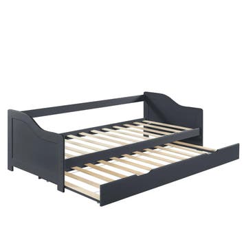 Bedbank tienerbed met onderschuifbed 90x200 cm donkergrijs, Kinderen en Baby's, Verzenden, Nieuw