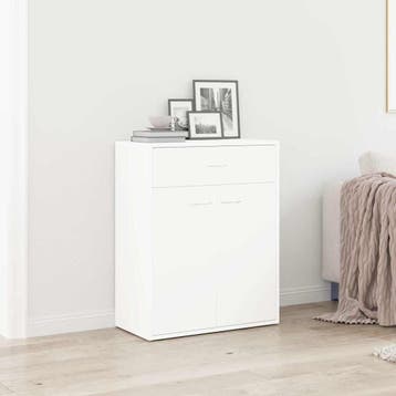 vidaXL Dressoir 60x30x75 cm bewerkt hout wit, Verzenden, Nieuw, Overige houtsoorten, Minder dan 50 cm
