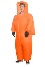 KIMU® Opblaas Kostuum Quarantaine Pak Oranje Opblaasbaar Pak, Carnaval, Nieuw, Overige maten, Ophalen of Verzenden