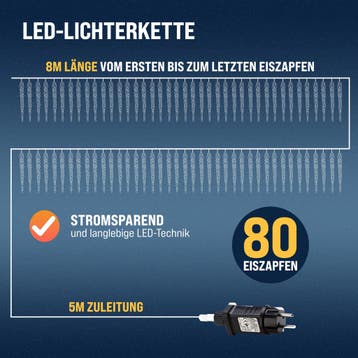 Kerstballenverlichting 80 LED´s Warmwit 13m (Interieur), Verzenden, Nieuw