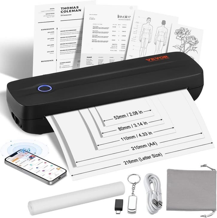 Draadloze Label & A4 Printer | 59% Korting - Slechts 1x, Computers en Software, Printers, Draadloos, Thermo-printer, Zwart-en-wit printen