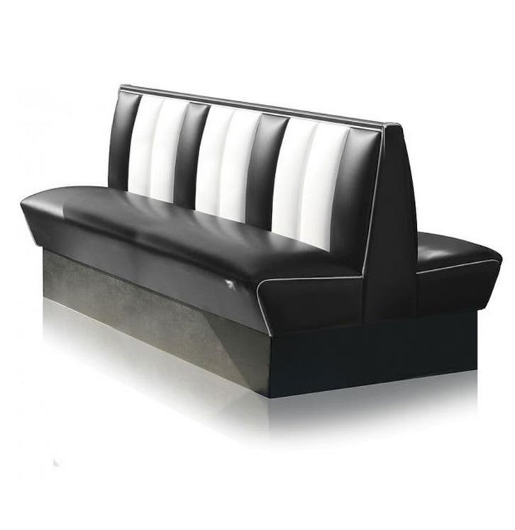 Classic Dubbele Retro Diner Bank Bel Air HW150 Zwart, Huis en Inrichting, Banken | Bankstellen, Ophalen