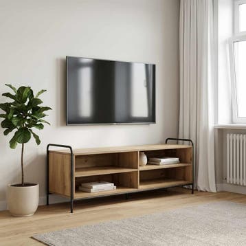vidaXL Tv-meubel 140 x 39,5 x 50 cm Artisanaal eiken Bewerkt, Minder dan 50 cm, Verzenden, Nieuw, Minder dan 100 cm