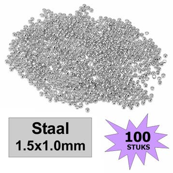 Fako Bijoux - Knijpkralen - Crimp Beads - Metaal - 1.5x1mm -, Verzenden, Nieuw