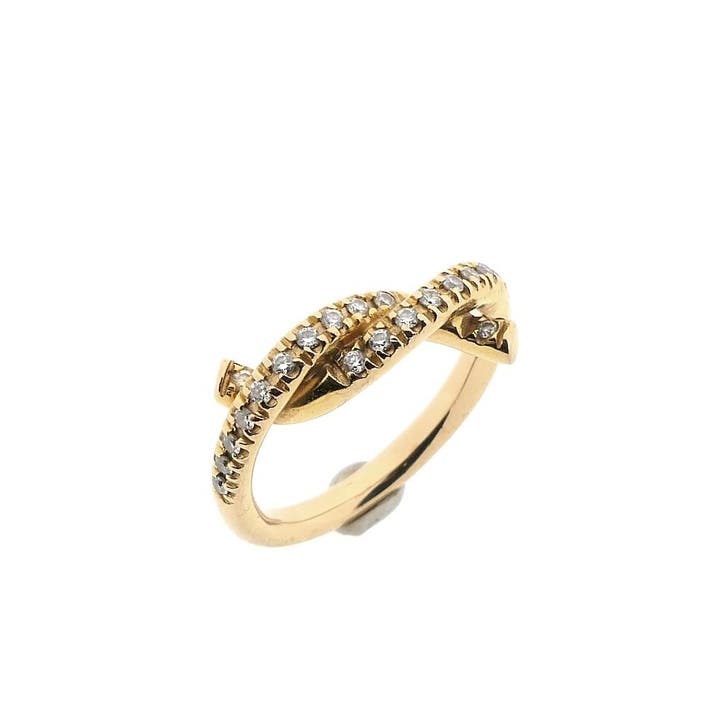Bron Jewelry gouden ring met diamant; 0,22 ct., Sieraden, Tassen en Uiterlijk, Ringen, Dame, Met edelsteen, Goud, Kleiner dan 17