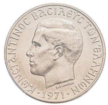 Griekenland. 10 Drachmai 1971 - PCGS MS67 (Zonder