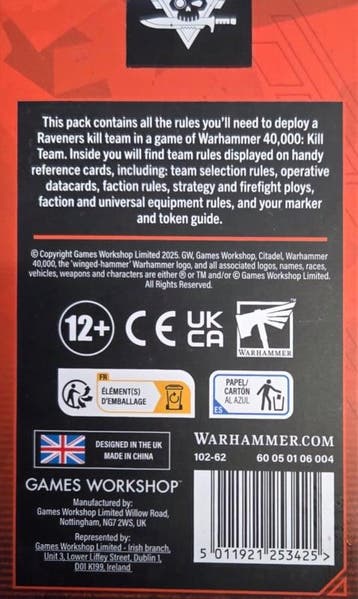 Kill Team Raveners datacards (Warhammer nieuw), Ophalen of Verzenden, Nieuw