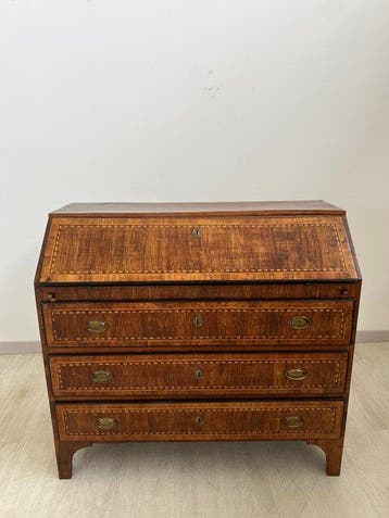 Secrétaire à abattant - Walnoot - Louis XVI-stijl meubel met
