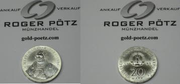 Ddr 20 Mark 1983 Martin Luther Portrait zilver, Postzegels en Munten, Verzenden