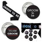 Set met 1 sjerp en 1 button Groom to Be zwart en 6 buttons, Verzenden, Nieuw, Feestartikel, Geboorte of Huwelijk