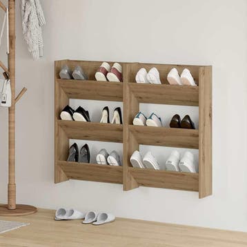 vidaXL Schoenenkast 2 st 60 x 18 x 90 cm Bewerkt hout, Verzenden, Nieuw