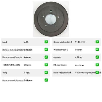 Remtrommel Achteras Dodge Avenger – AutopartsOnline.nl, Verzenden, Nieuw, Dodge