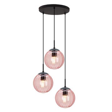 Retro hanglamp roze, Rifka, Ophalen of Verzenden, Nieuw, Glas, Retro