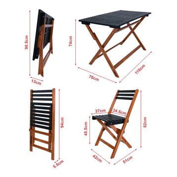 Tuinset Altamura 5-delig tuintafel met 4 tuinstoelen houtkle, Tuin en Terras, Verzenden, Nieuw