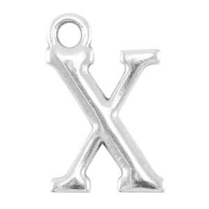 DQ bedel Letter X - Antiek Zilver 15,5 x 9,5 mm oogje: va..., Ophalen of Verzenden, Nieuw, Bedel